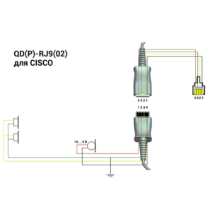 Шнур-переходник VT QD(P)-RJ9(02)